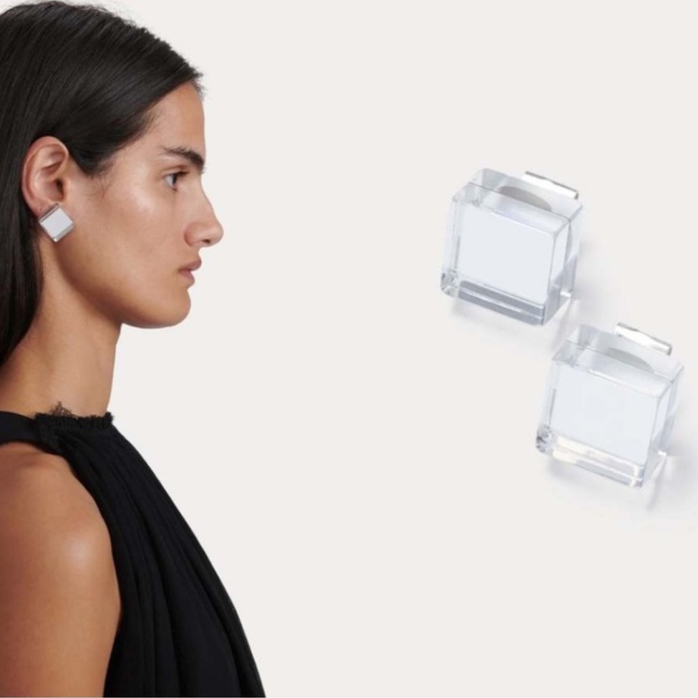 Rachel Comey Clear Cube Stud Earrings